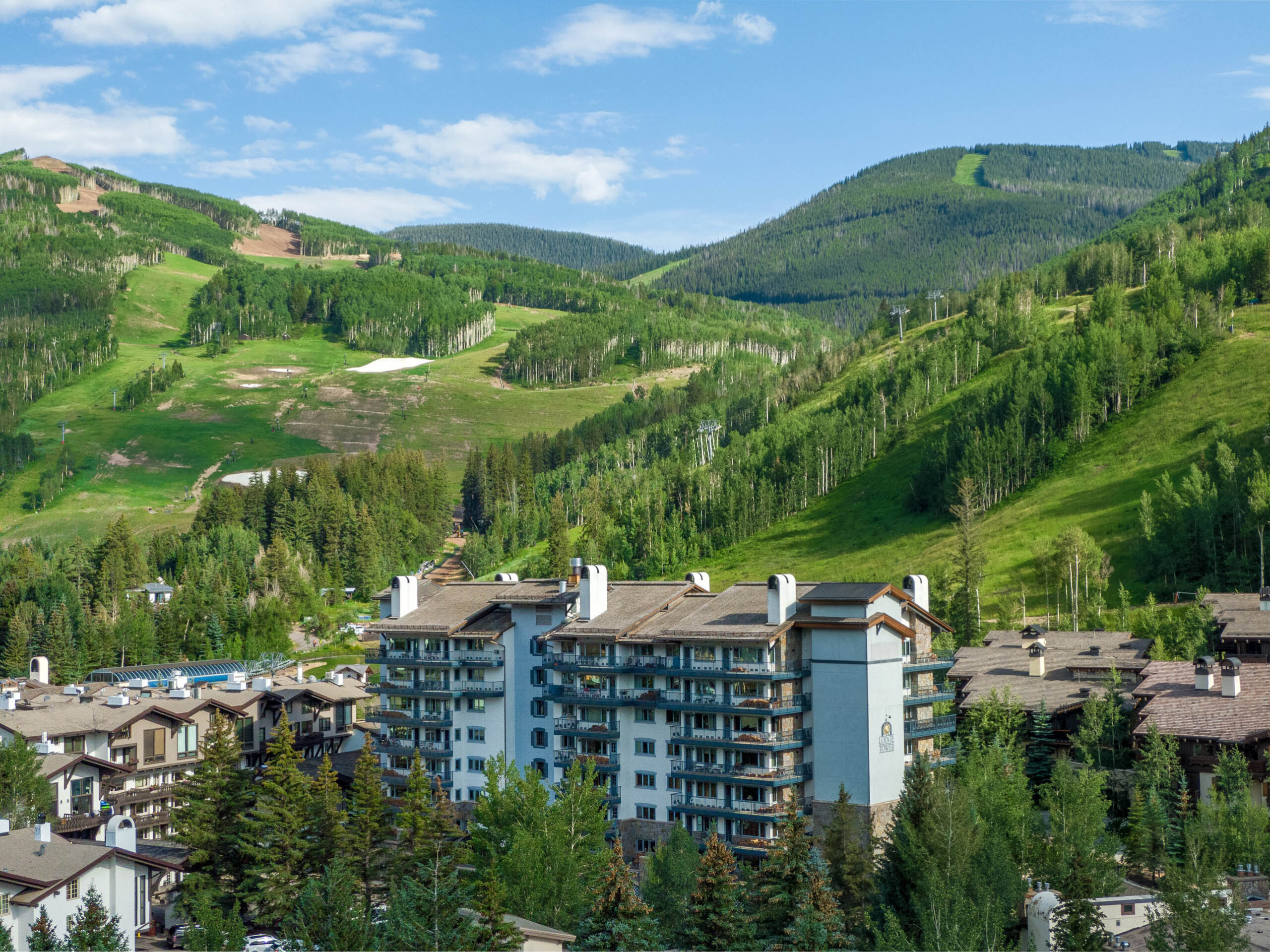 Lodge Tower Summer Exterior 2 Lodge Tower Vail, CO